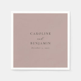 Servilleta De Papel Elegante Minimalista Dusty Mauve Calligraphy Boda