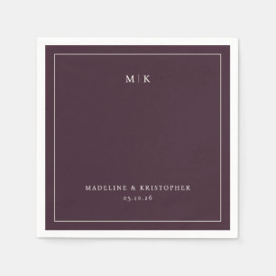 Servilleta De Papel Elegante Minimalista Granate