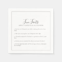 Elegante Minimalista Gris y Blanco Fun Facts Boda