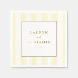 Servilleta De Papel Elegante Minimalista Rayada de Crema