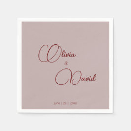 Servilleta De Papel Elegante minimalista Rosa Boda