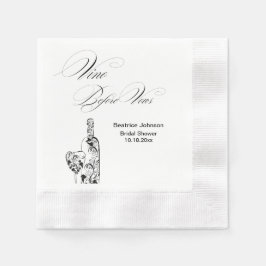 Servilleta De Papel Elegante Minimalista Vino Antes de los Votos Despe