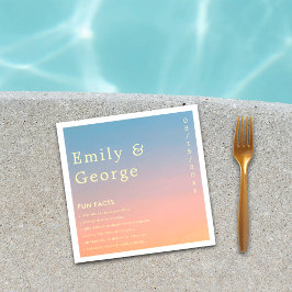 Servilleta De Papel Elegante Moda Azul Naranja Moderno Fun Facts Boda