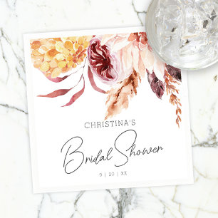 Servilleta De Papel Elegante Moda Boho acuarela Floral Bridal Shower