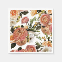 Elegante Moda Boho Floral Bridal Ducha Napkins