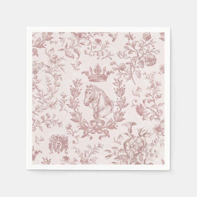Servilleta De Papel Elegante Moda Clásica Plum Beige Hígado Ecuestre (Anverso)