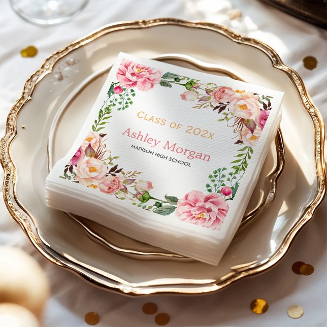 Servilleta De Papel Elegante Moda Floral Decoración Clase de Graduació (Subido por el creador)