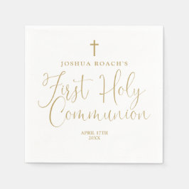 Servilleta De Papel Elegante Moda Guión de Oro Primera Comunión Santa