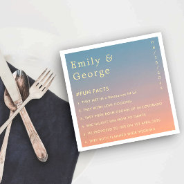 Servilleta De Papel Elegante Moda moderna Naranja azul  Fun Facts Boda