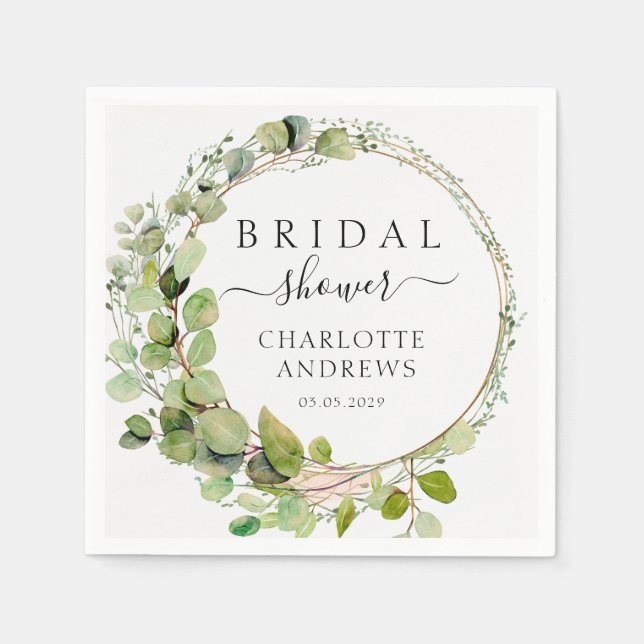 Servilleta De Papel Elegante, moderno, eucalipto (Anverso)