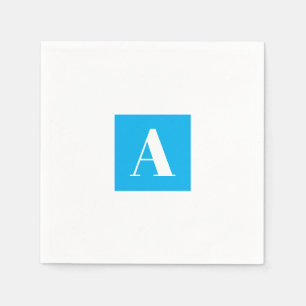 Servilleta De Papel Elegante Monograma Azul