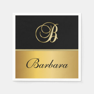 Servilleta De Papel Elegante Monograma "B" Nombre personalizado Oro ne