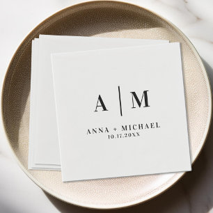 Servilleta De Papel Elegante Monograma Boda Napkins