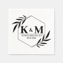 elegante monograma boda negro y blanco