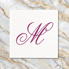 Servilleta De Papel Elegante Monograma de Vino Inicial