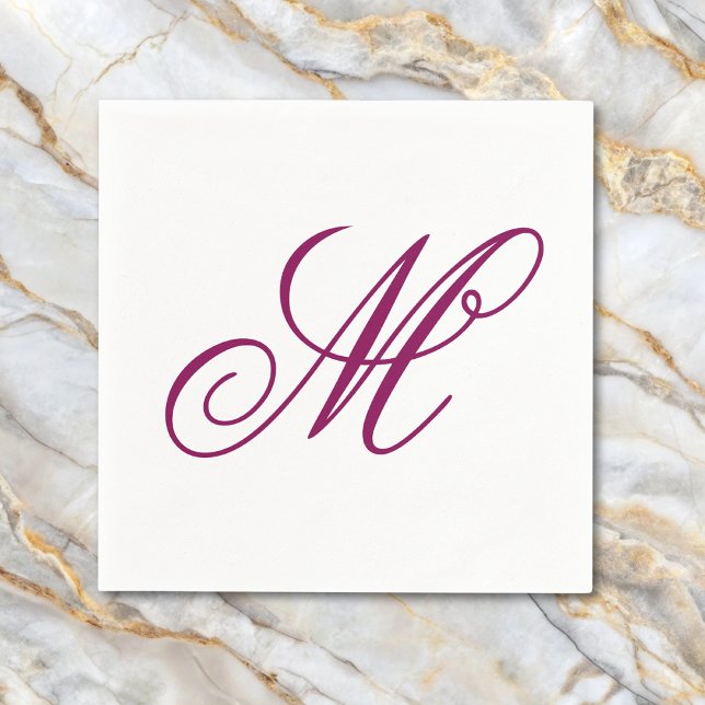 Servilleta De Papel Elegante Monograma de Vino Inicial (Subido por el creador)