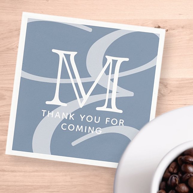 Servilleta De Papel Elegante Monograma Doble Moda Moderna Gracias (Subido por el creador)