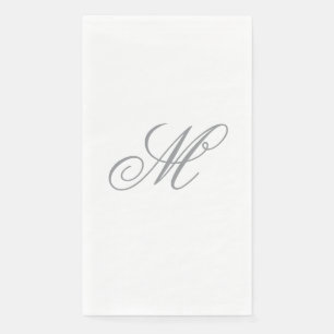 Servilleta De Papel Elegante Monograma Gris Inicial