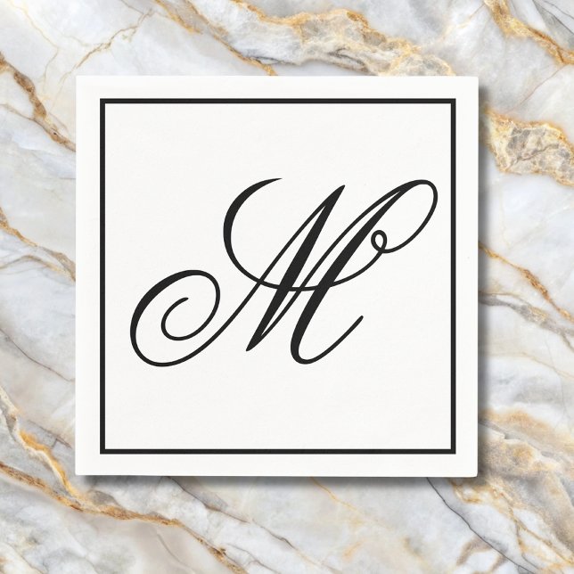 Servilleta De Papel Elegante Monograma Inicial (Subido por el creador)