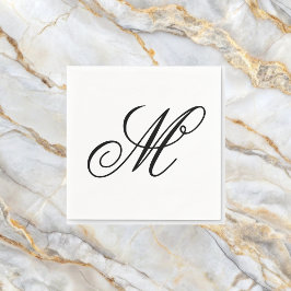 Servilleta De Papel Elegante Monograma Inicial