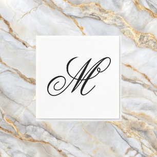 Servilleta De Papel Elegante Monograma Inicial