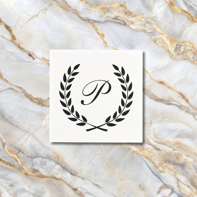 Servilleta De Papel Elegante Monograma Inicial (Subido por el creador)