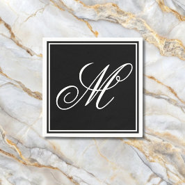 Servilleta De Papel Elegante Monograma Inicial