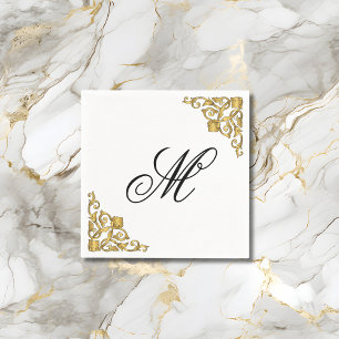 Servilleta De Papel Elegante Monograma Inicial