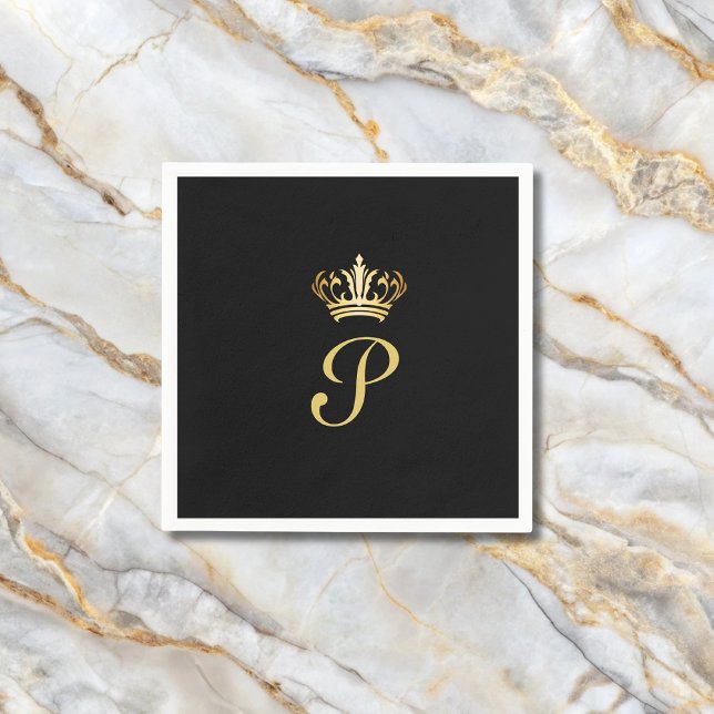 Servilleta De Papel Elegante Monograma Inicial (Subido por el creador)