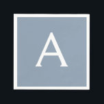 Servilleta De Papel Elegante Monograma moderno Minimalista azul turbio<br><div class="desc">Presentamos nuestra Dusty Blue Minimalista Monogram Elegant Collection: Eleva tu estilo con sofisticación y encanto intemporal. Nuestra colección presenta diseños minimalistas en un suave y polvoriento matiz azul, realzados con elegantes monogramas adaptados a su gusto personal. Desde la papelería refinada hasta los accesorios versátiles, cada pieza de nuestra colección está...</div>