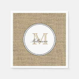Servilleta De Papel Elegante Monograma Nombre Estilo Chic País Arpille