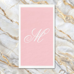 Servilleta De Papel Elegante Monograma Rosa Inicial