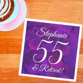 Servilleta De Papel Elegante morado 55 y Fiesta jubilado