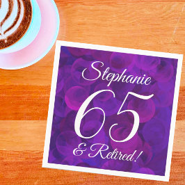 Servilleta De Papel Elegante morado 65 y Fiesta jubilado