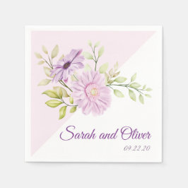 Servilleta De Papel Elegante morado Boda floral