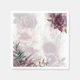 Servilleta De Papel Elegante morado, rosa y marrón floral