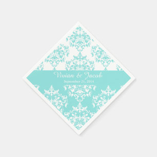 Servilleta De Papel Elegante Napkin de bodas turquesa pálido