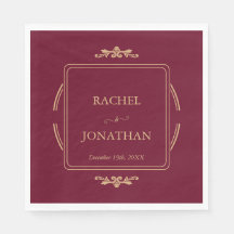 Elegante Napkin de papel Boda formal de oro de Bor