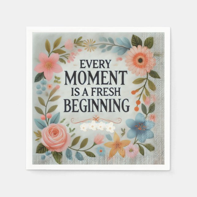 Servilleta De Papel Elegante Napkin floral - Hermoso accesorio de cita (Anverso)