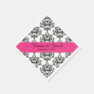 Servilleta De Papel Elegante Napkin negro y blanco de la boda de Damas