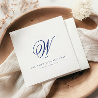 Elegante Napkins de Cumpleaños Azul de la Marina I