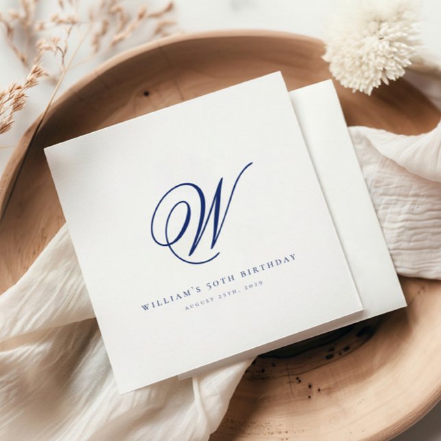 Servilleta De Papel Elegante Napkins de Cumpleaños Azul de la Marina I (Subido por el creador)