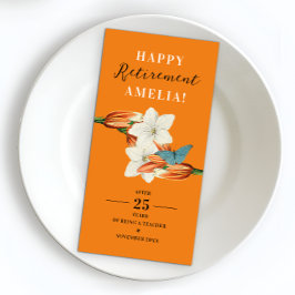 Servilleta De Papel Elegante Naranja Retro Retirado de Flor Lilly