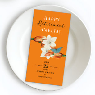 Servilleta De Papel Elegante Naranja Retro Retirado de Flor Lilly