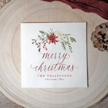 Elegante Navidad Aquarela Bayas Festivas