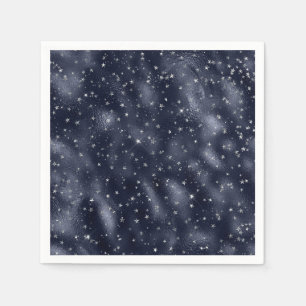 Servilleta De Papel Elegante Navidad Estrellas de Plata con Holograma