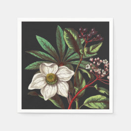 Servilleta De Papel Elegante Navidades botánicos de época Rosa Flor