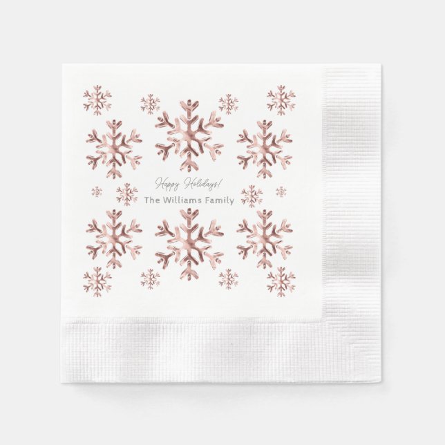 Servilleta De Papel Elegante Navidades de copos de nieve con aspecto d (Anverso)