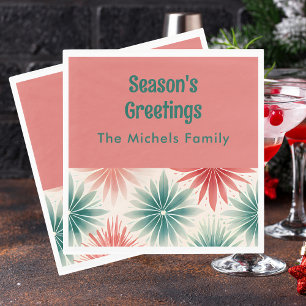 Servilleta De Papel Elegante Navidades Retro Floral