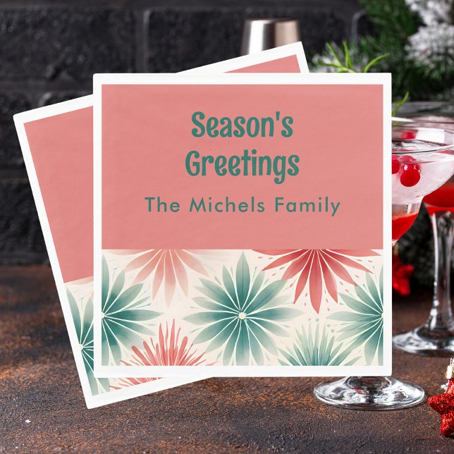 Servilleta De Papel Elegante Navidades Retro Floral (Subido por el creador)